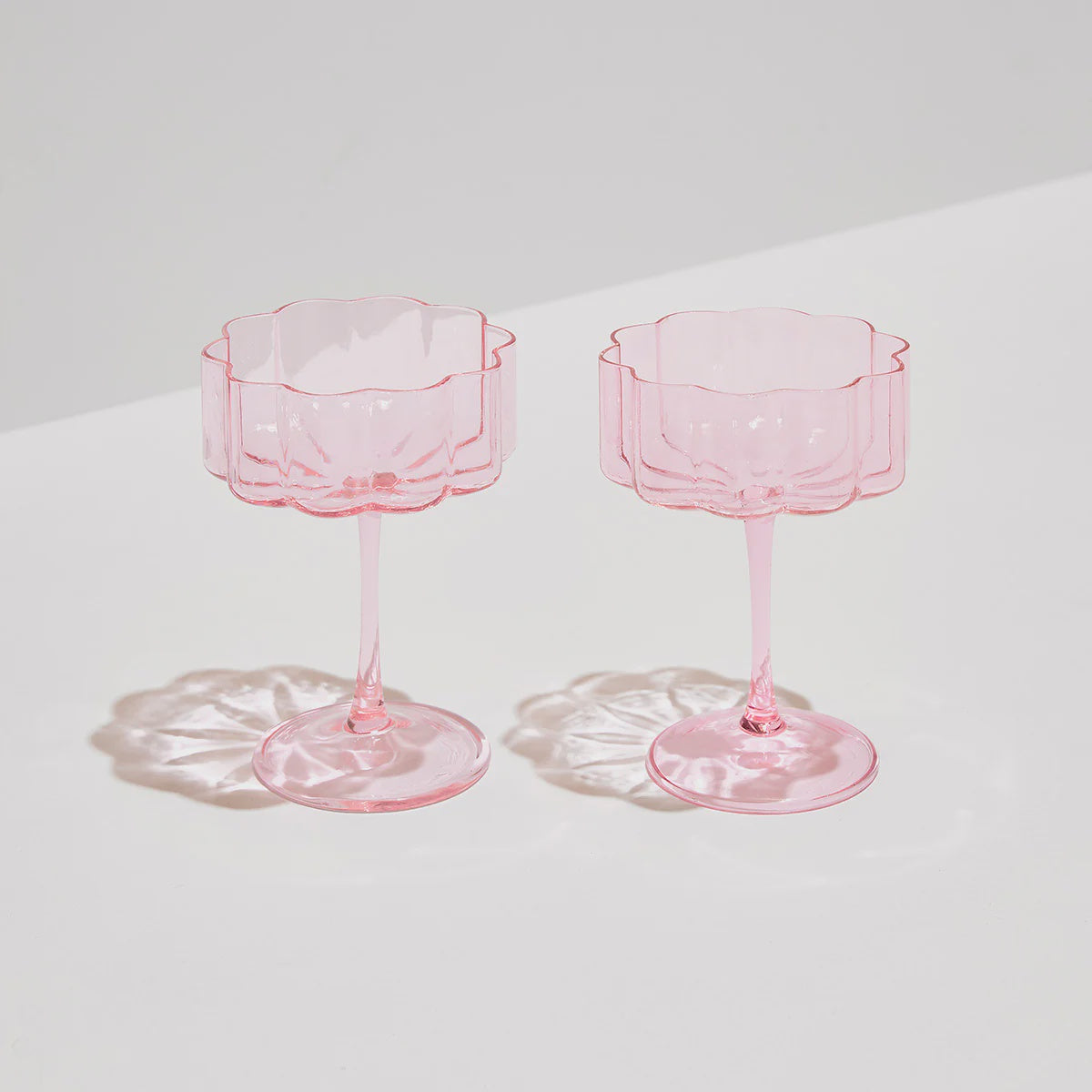 TWO x WAVE COUPE GLASSES - PINK