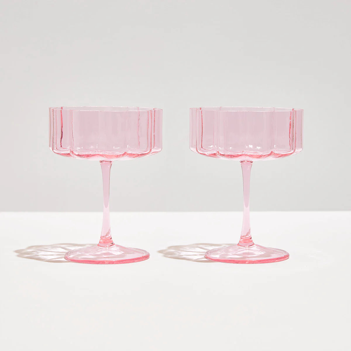 TWO x WAVE COUPE GLASSES - PINK