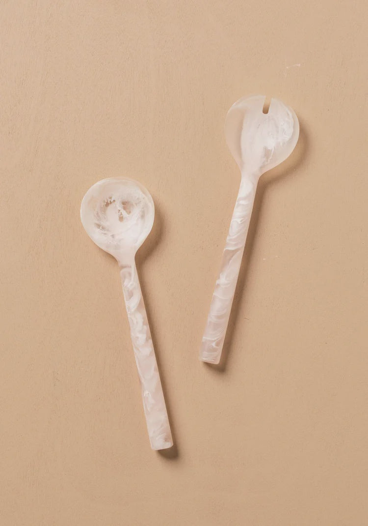 Flow Resin Salad Server | Peach Blush