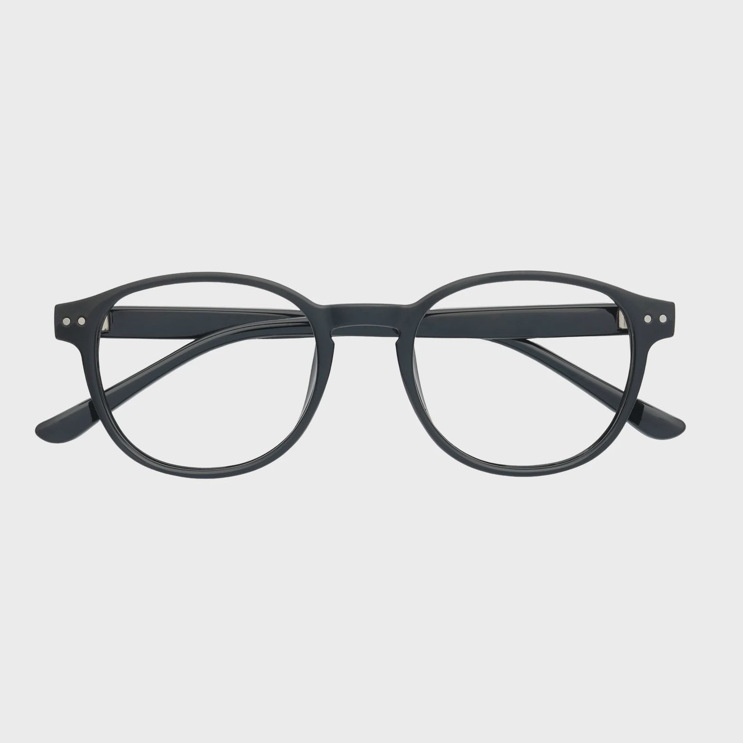 Black rounded glasses