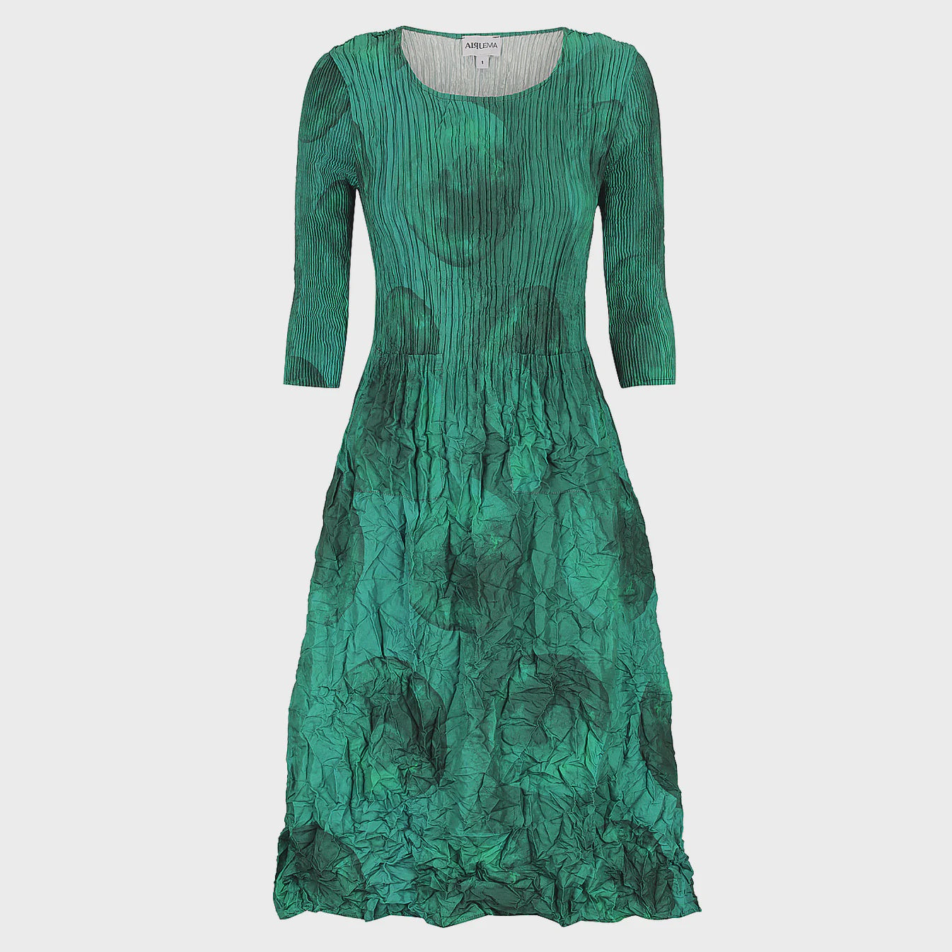 Alquema | 3/4 Sleeve Smash Pocket Dress / Emerald Moon