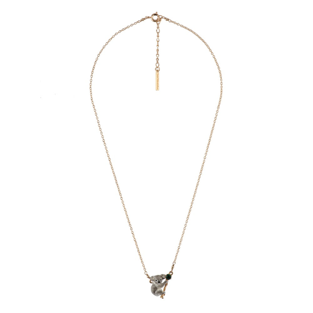 Animals From Australia Green Rhinestone & Koala Necklace | ACAU3021