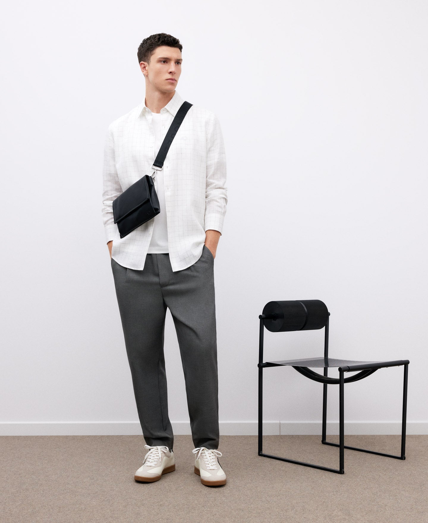 Recycled Materials Black Shoulder Bag