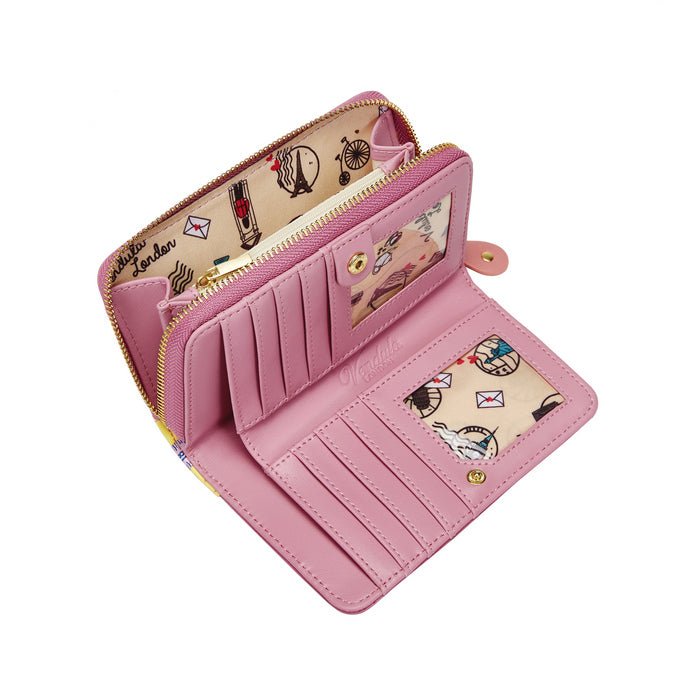 Vendula London Vendula Sewing Shop - Rasberry Edition Medium Ziparound Wallet