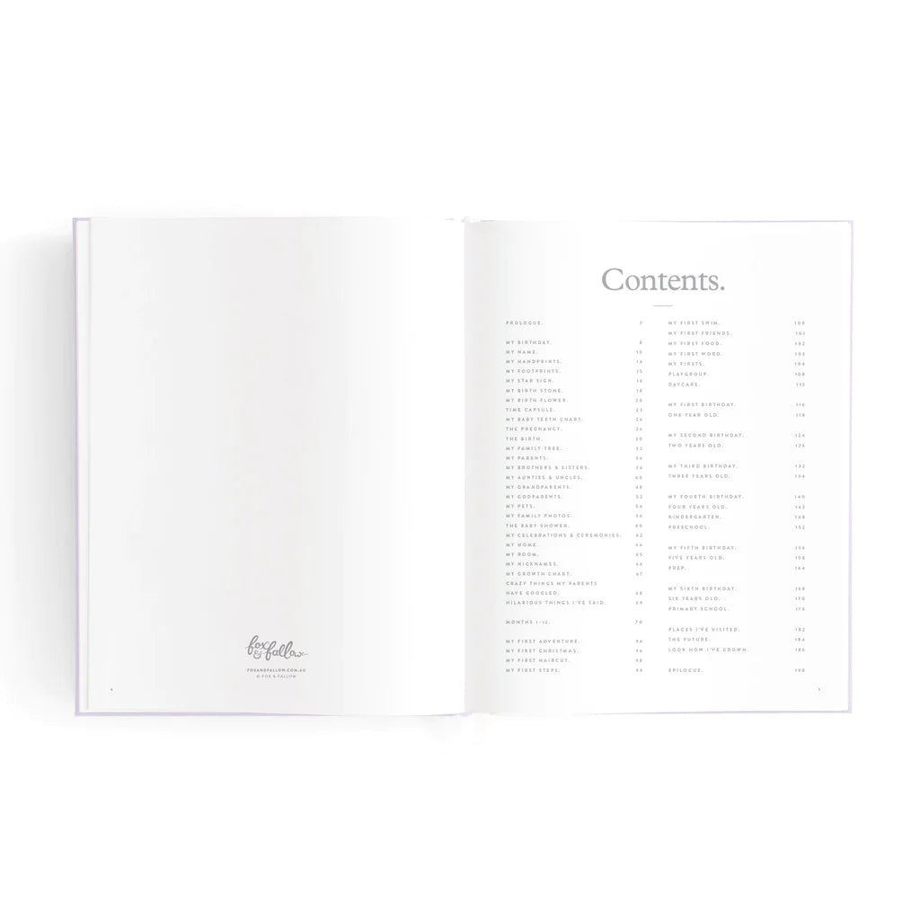 Mini Baby Book Lilac Boxed