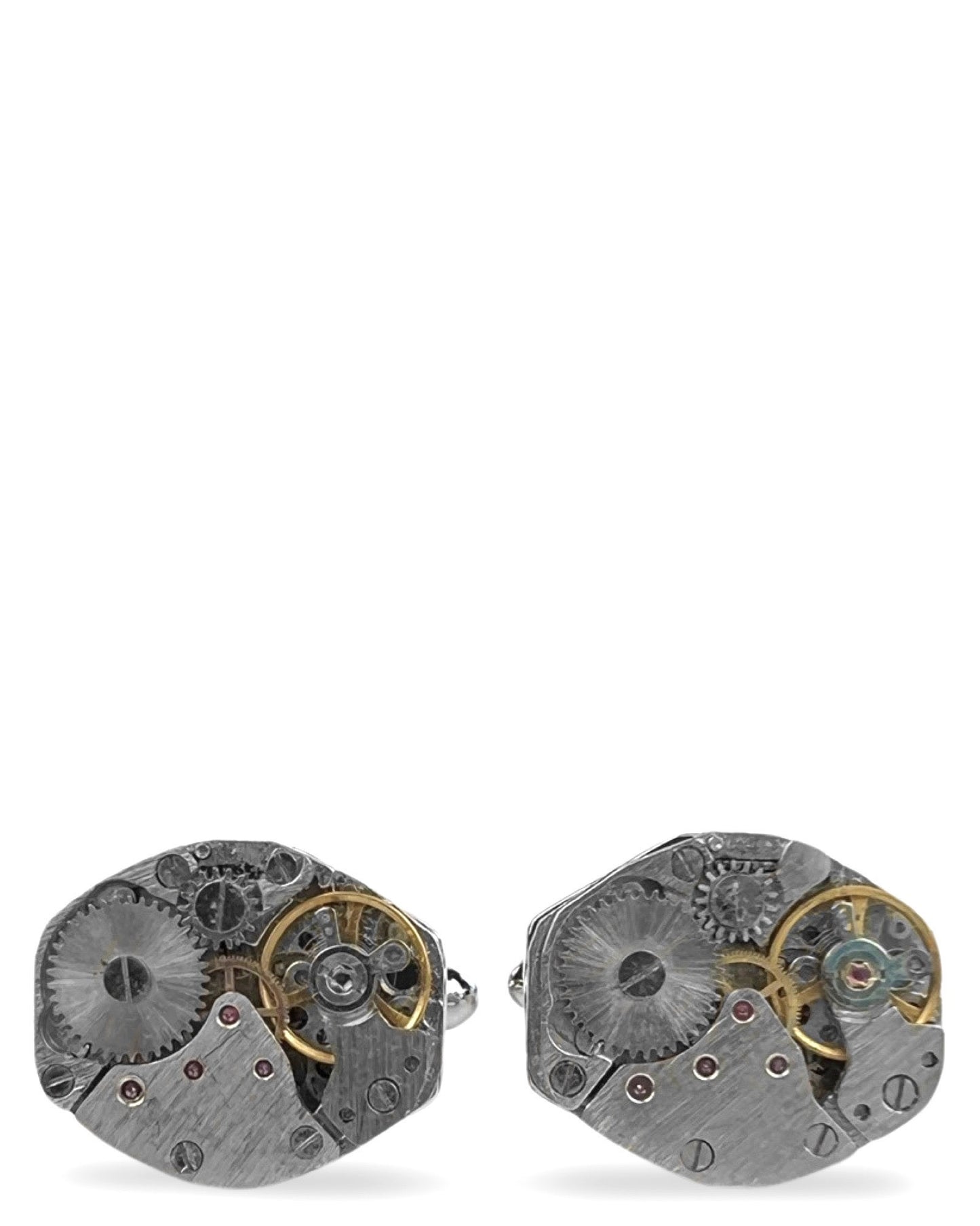 Naked Gear Oval Cufflink – Silver