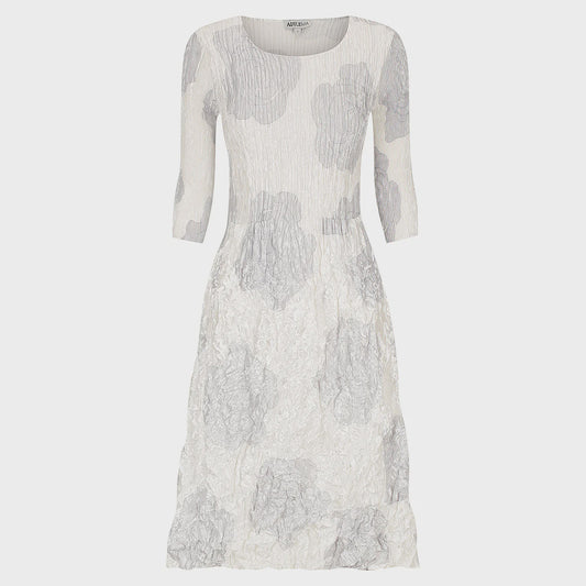 Alquema | 3/4 Sleeve Smash Pocket Dress / Glossy Silver Rose