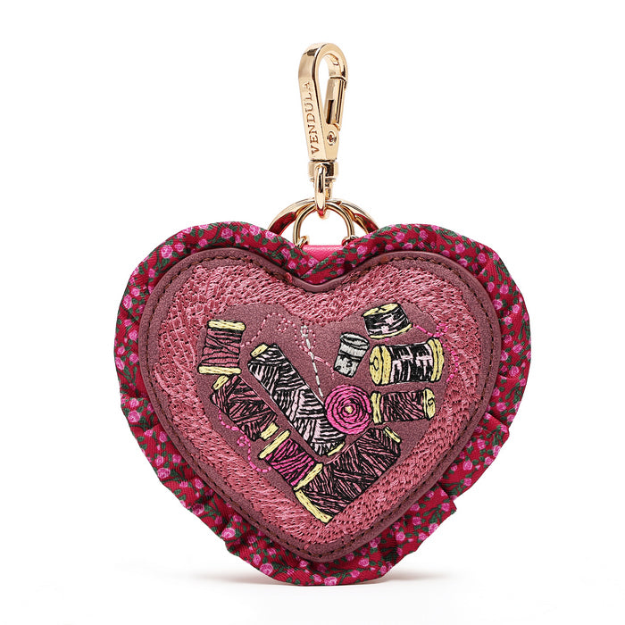 Pink Ribbon Sewing Box Scrapbook - Key Charm - Vendula London Main Packshot