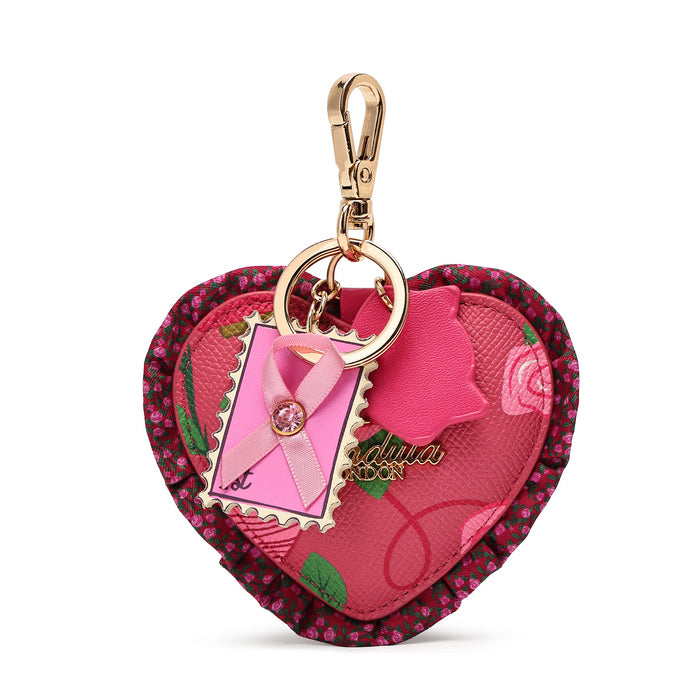 Pink Ribbon Sewing Box Scrapbook - Key Charm - Vendula London Packshot Angle 2
