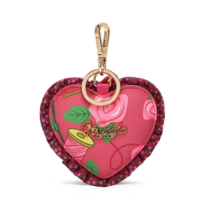 Pink Ribbon Sewing Box Scrapbook - Key Charm - Vendula London Packshot Angle 3