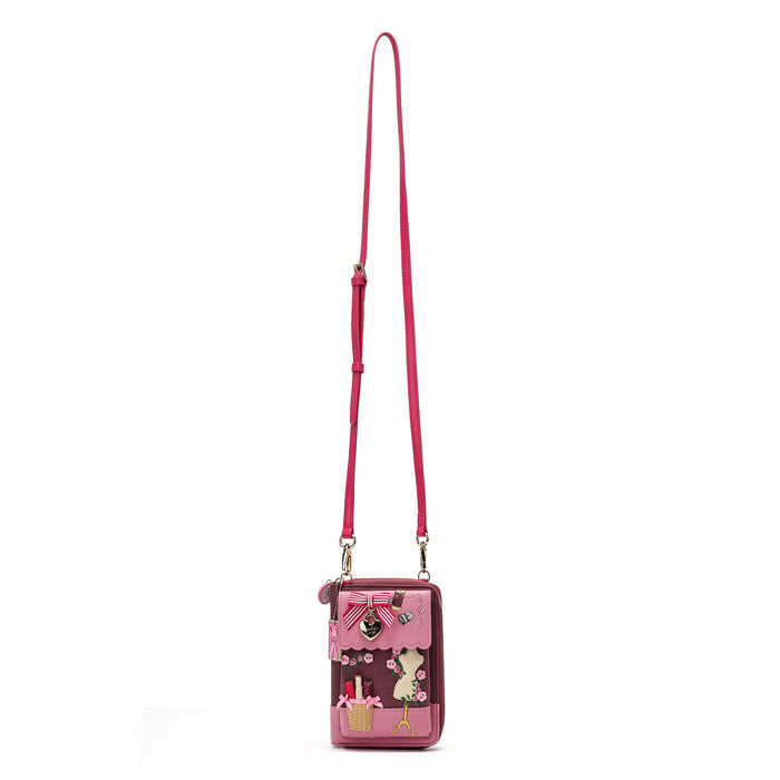 Pink Ribbon Sewing Box Scrapbook - Bree Phone Pouch - Vendula London Main Packshot