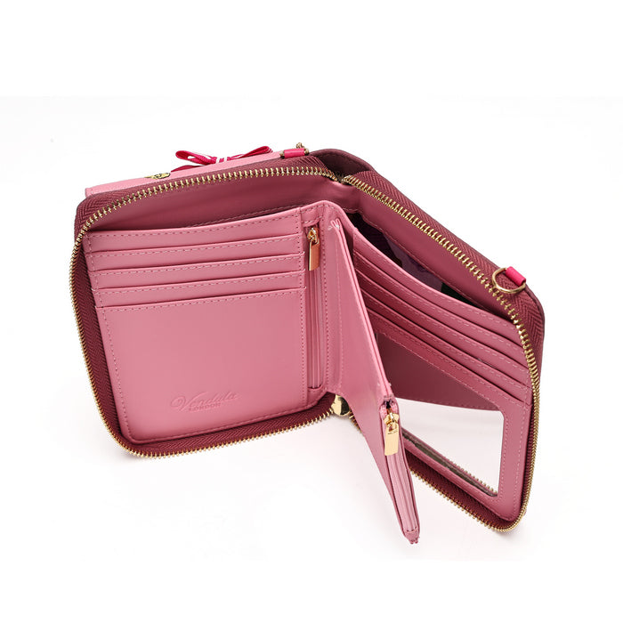 Pink Ribbon Sewing Box Scrapbook - Bree Phone Pouch - Vendula London Packshot Angle 7