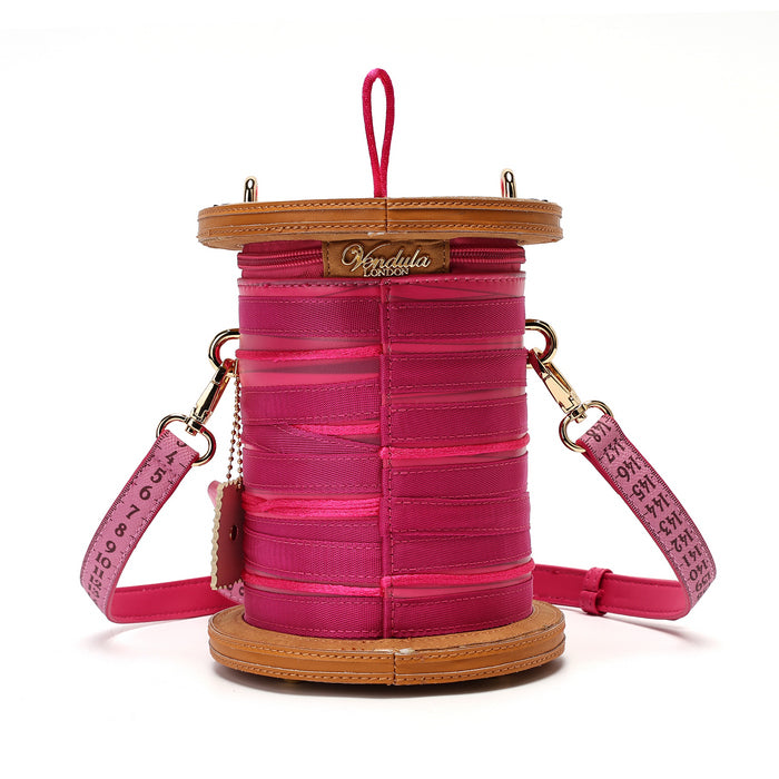 Pink Ribbon Sewing Box Scrapbook - Cotton Reel Bag - Vendula London Packshot Angle 5