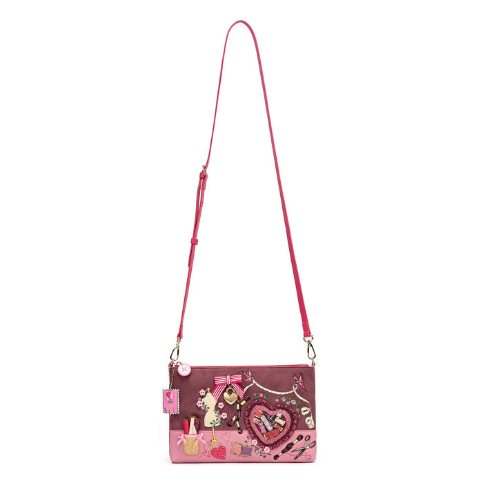 Pink Ribbon Sewing Box Scrapbook - Kate Bag - Vendula London Packshot Angle 2