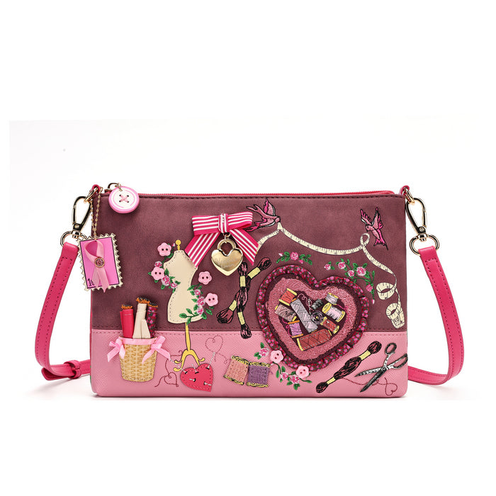 Pink Ribbon Sewing Box Scrapbook - Kate Bag - Vendula London Packshot Angle 3
