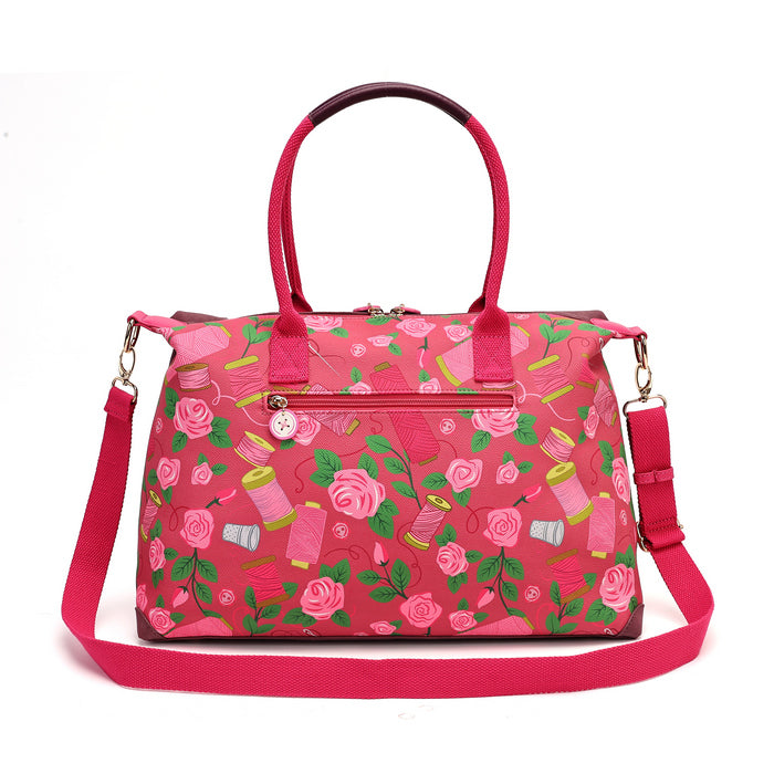 Pink Ribbon Sewing Box Scrapbook - Bonnie Weekender - Vendula London Packshot Angle 5