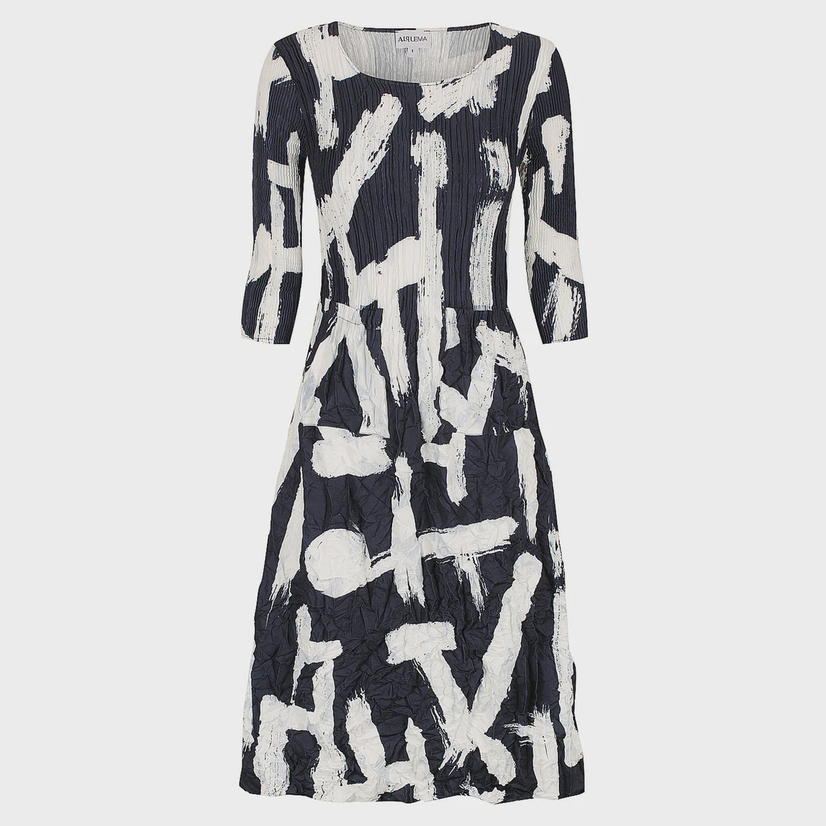 Alquema | 3/4 Sleeve Smash Pocket Dress / Indigo Noise