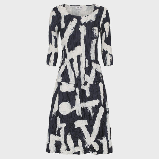 Alquema | 3/4 Sleeve Smash Pocket Dress / Indigo Noise