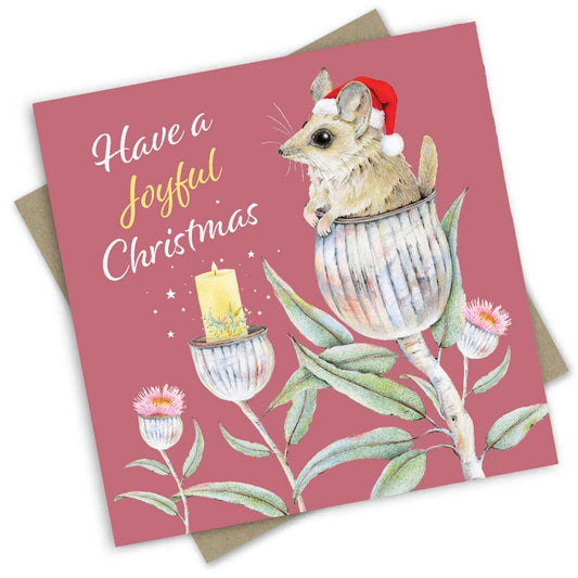 Joyful Fat Tailed Dunnart Christmas Card