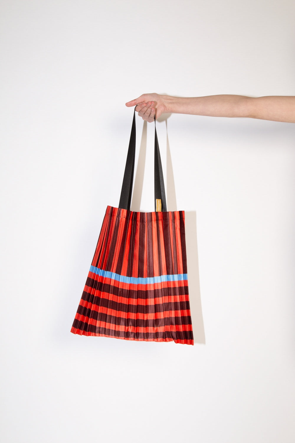 Multitudes Satin Pleated Ravello Red Tote Bag