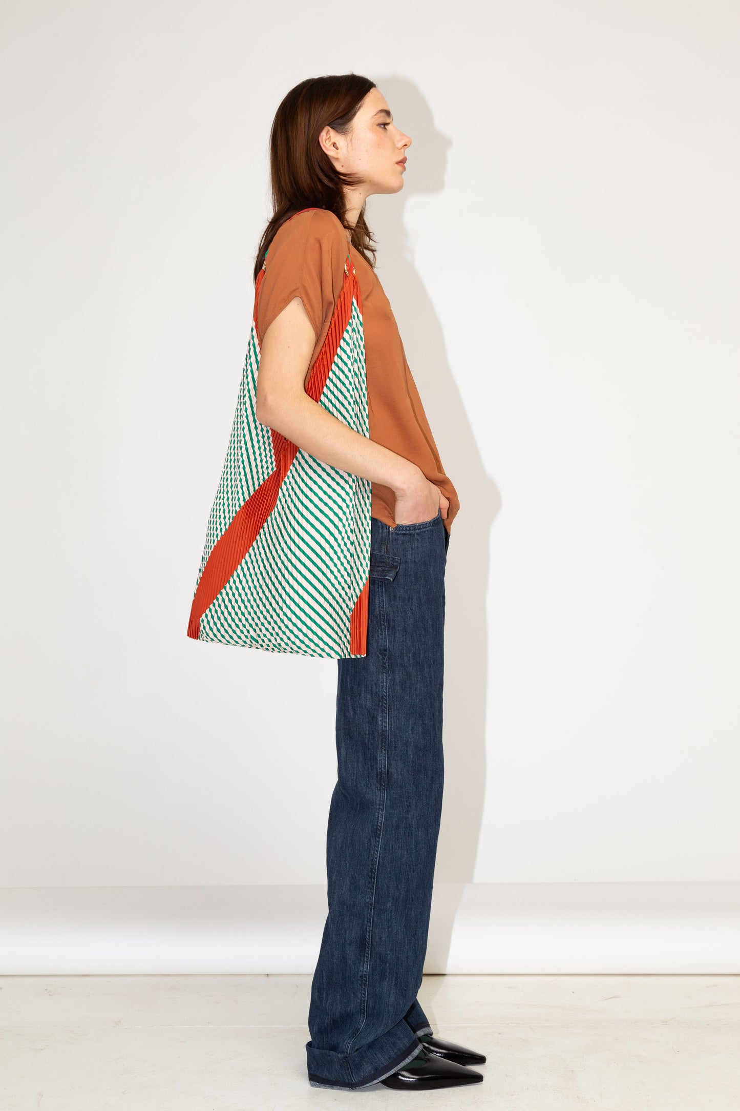 Multitudes Francesca Green Pleated Y Bag