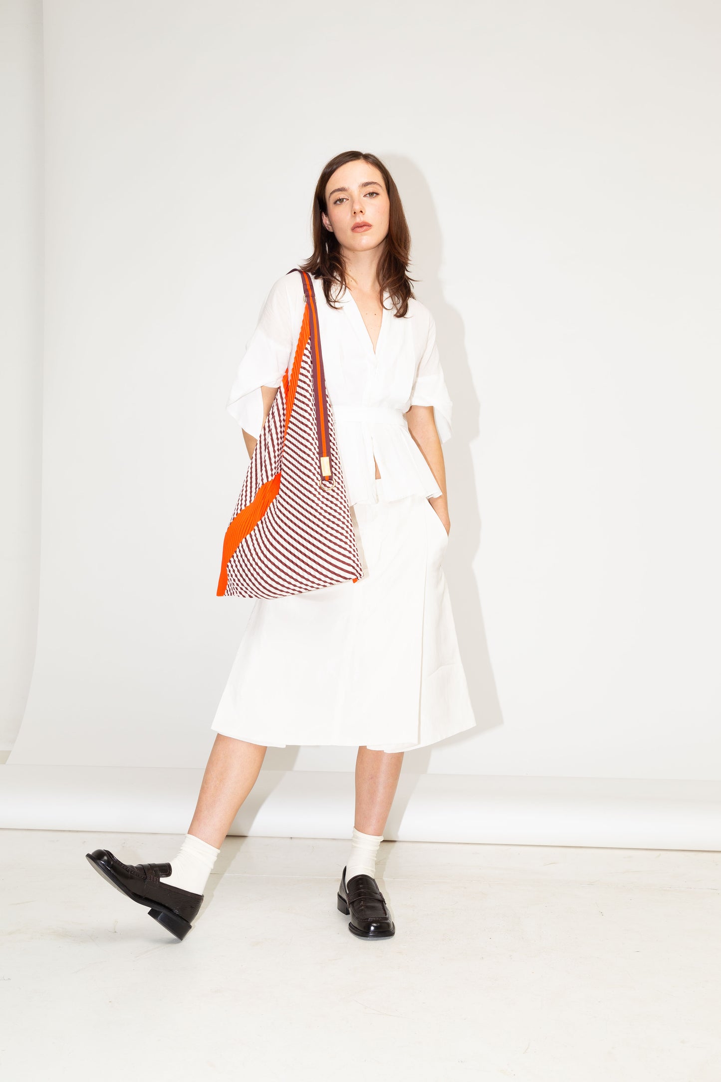 Multitudes Francesca Red Pleated Y Bag