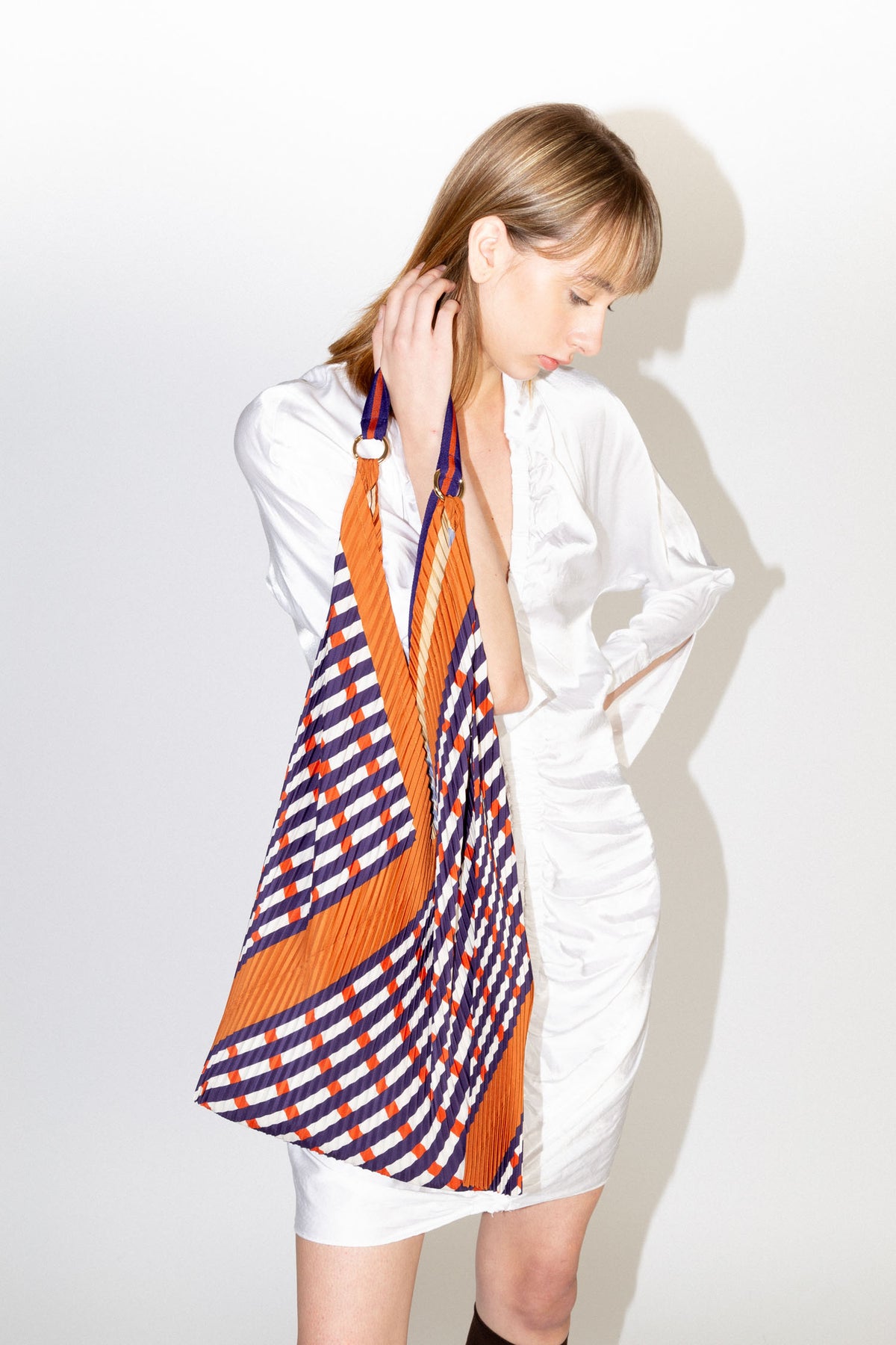 Multitudes Sophia Terracotta Pleated Y Bag