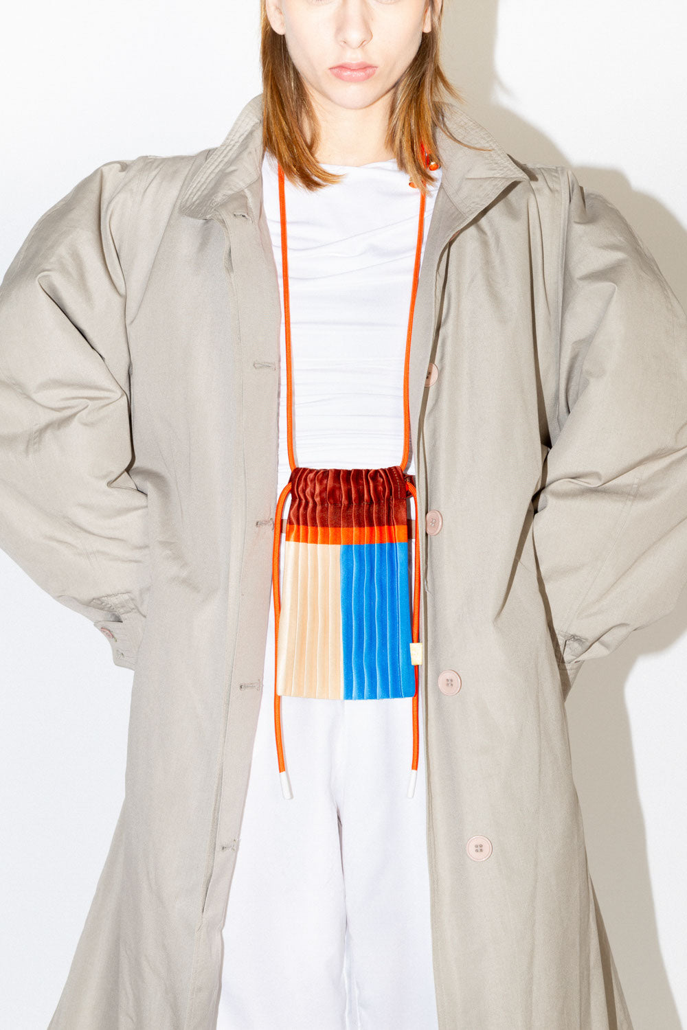 Agate Mini Pleated Satin Shoulder Bag