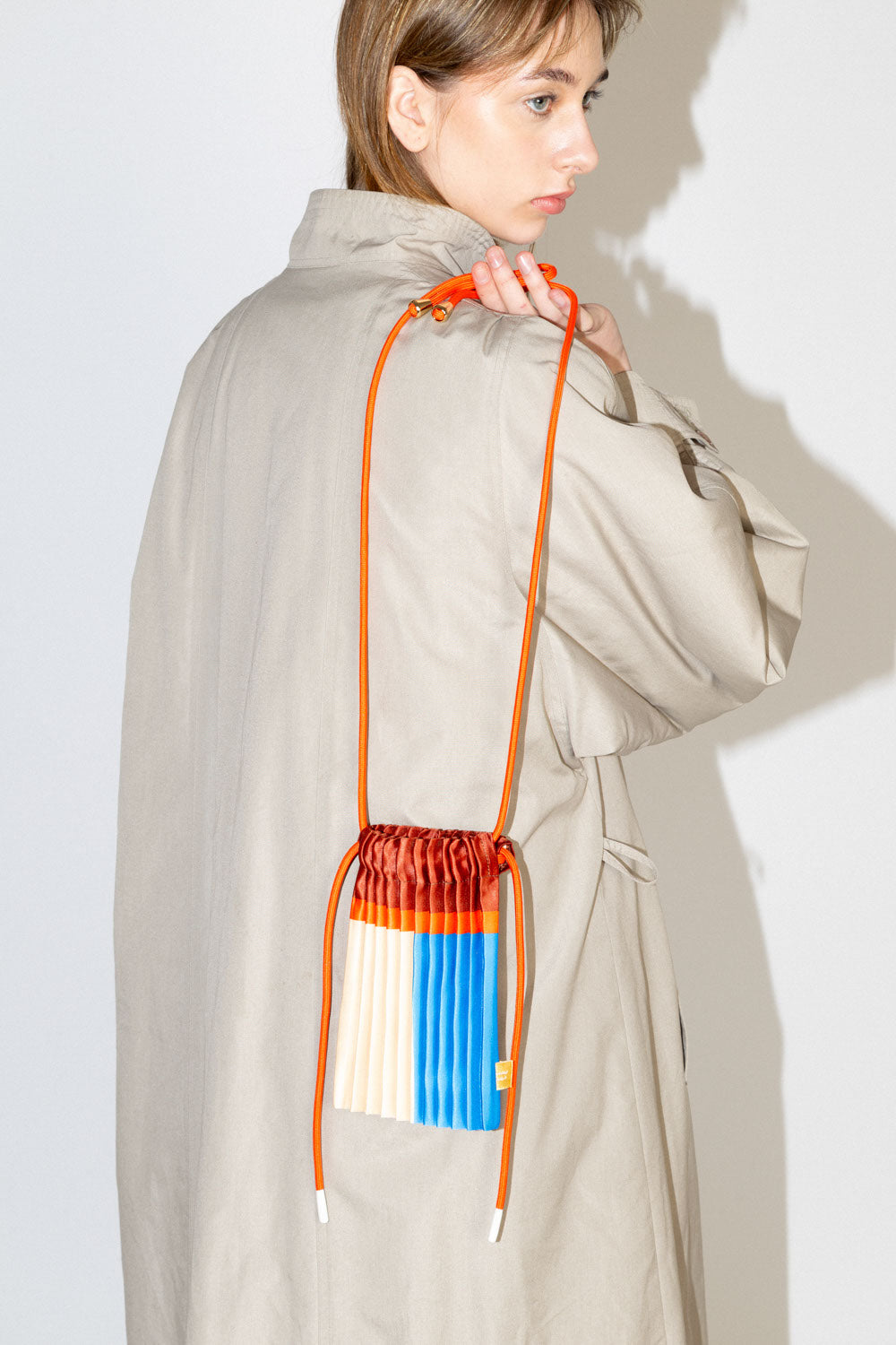 Agate Mini Pleated Satin Shoulder Bag
