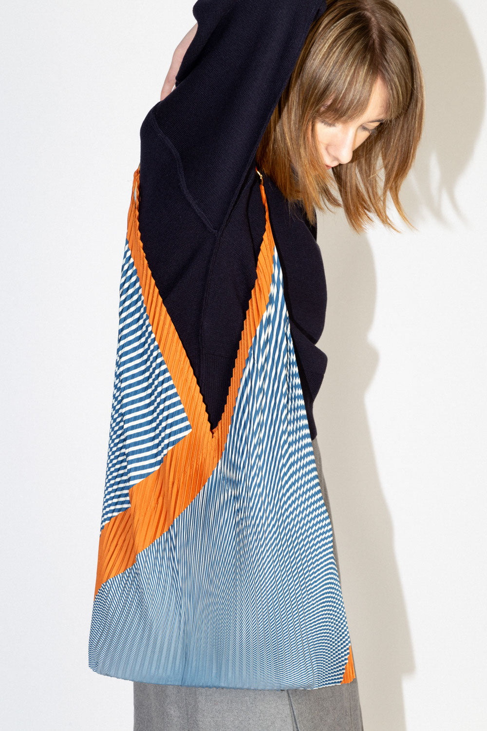 Multitudes Anna Rust Pleated Y Bag