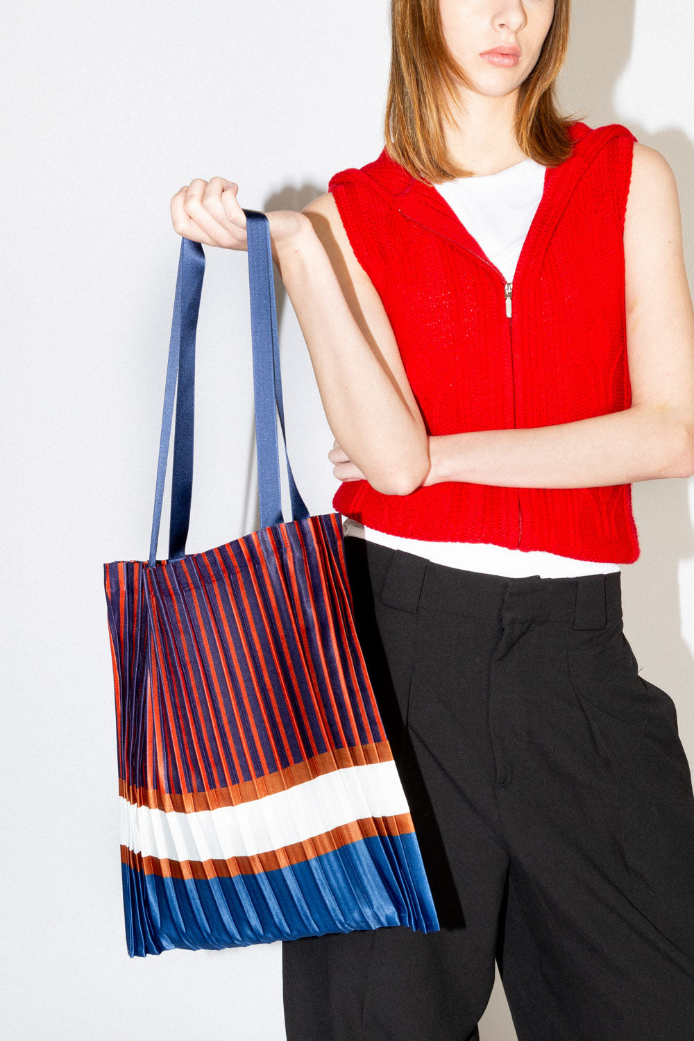 Multitudes Satin Pleated Chiavari Tote Bag