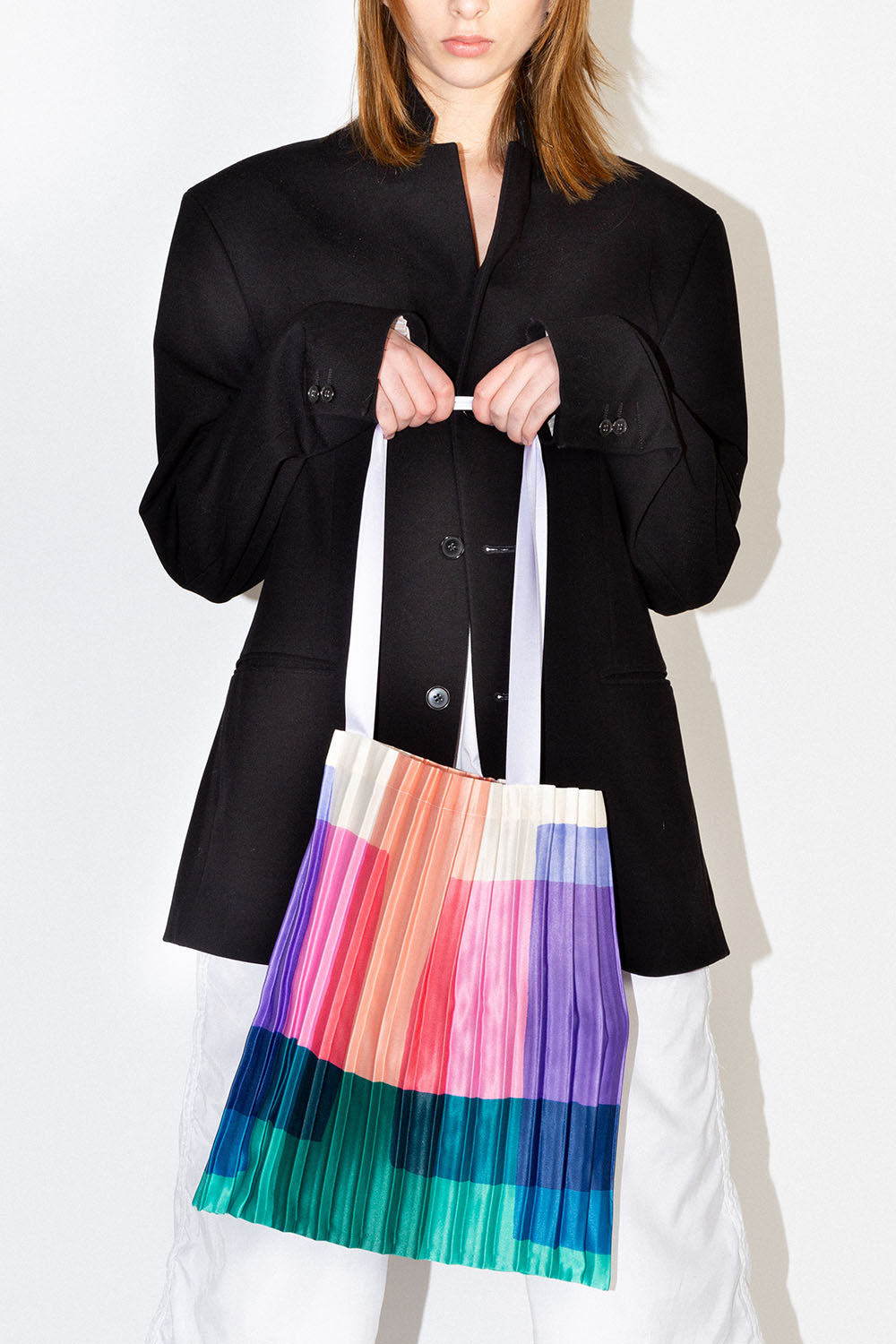 Multitudes Satin Pleated Orbetello Tote Bag