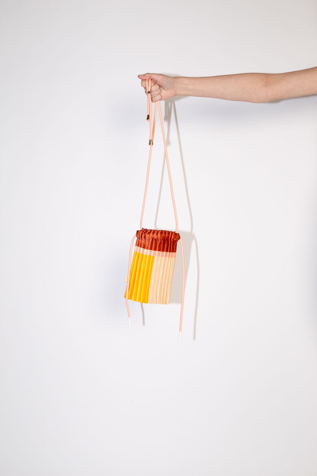 Amber Satin Pleated Mini Shoulder Bag