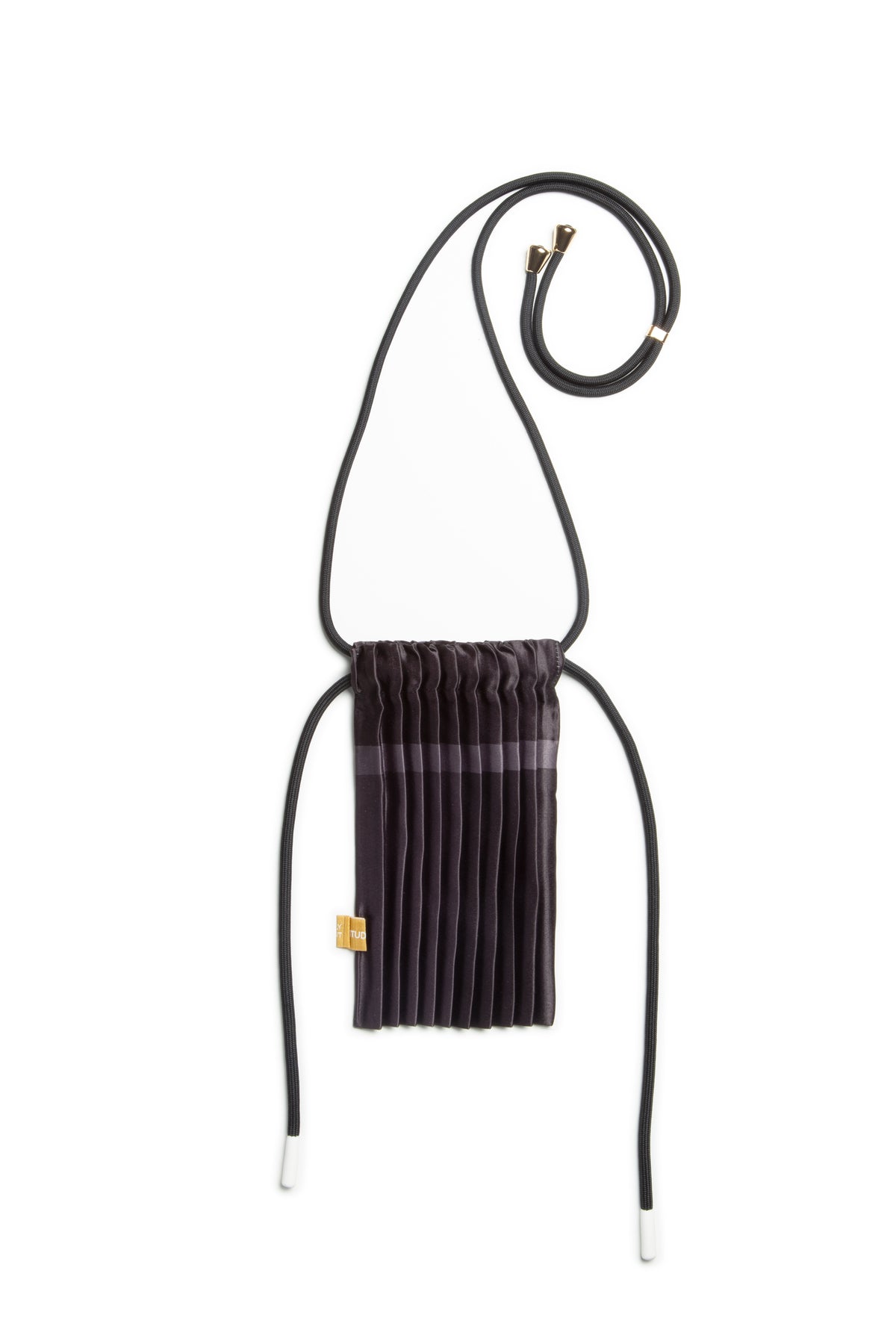 Multitudes Black Satin Pleated Mini Bag