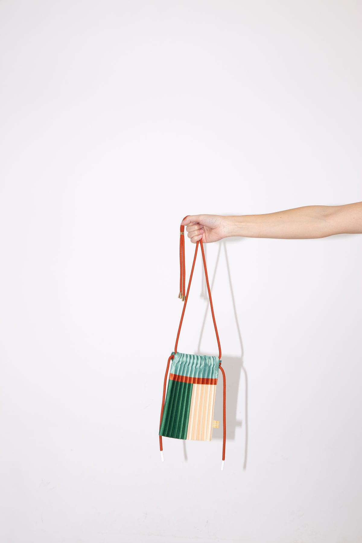 Multitudes Emerald Satin Pleated Mini Bag