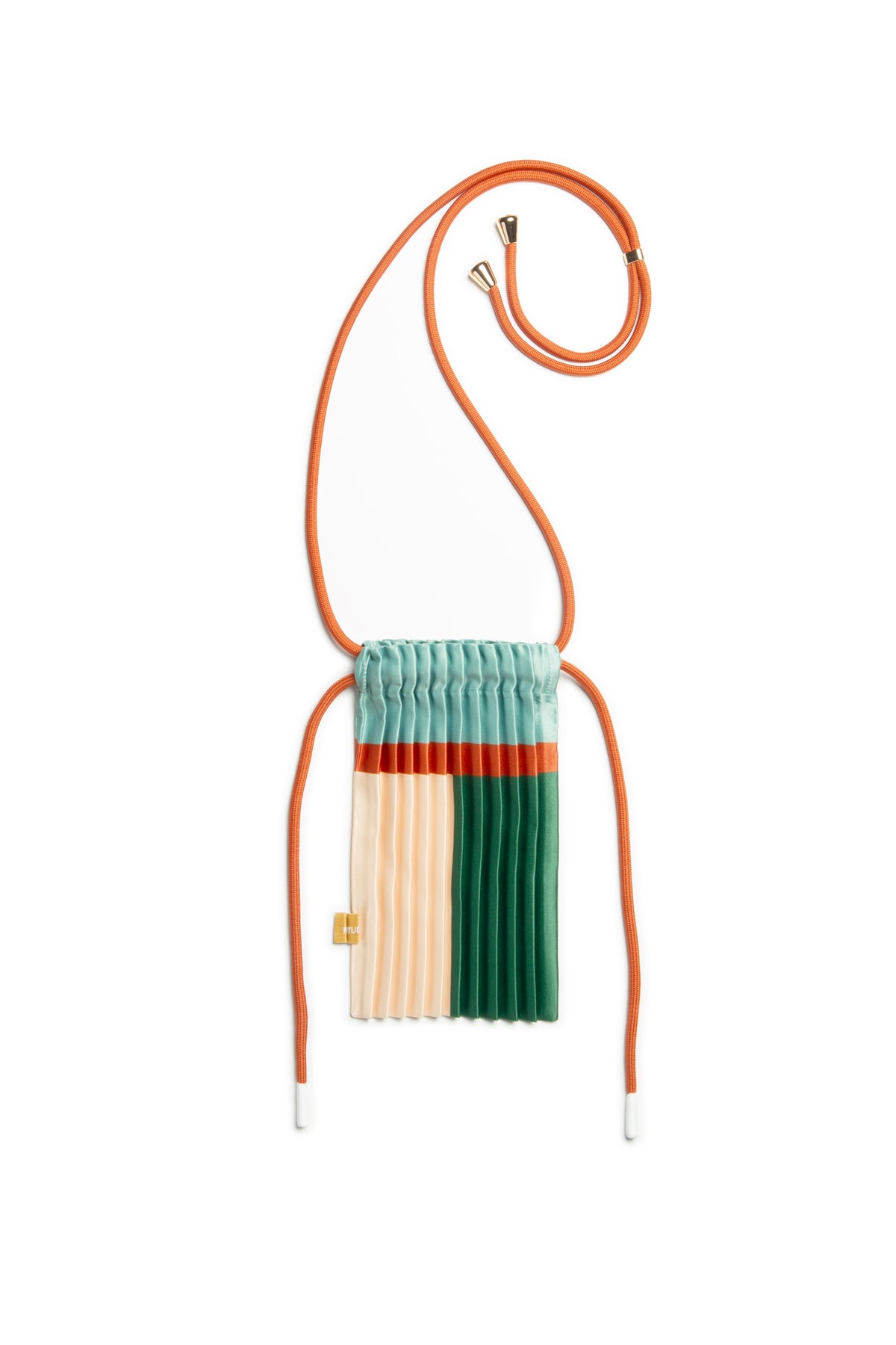 Multitudes Emerald Satin Pleated Mini Bag