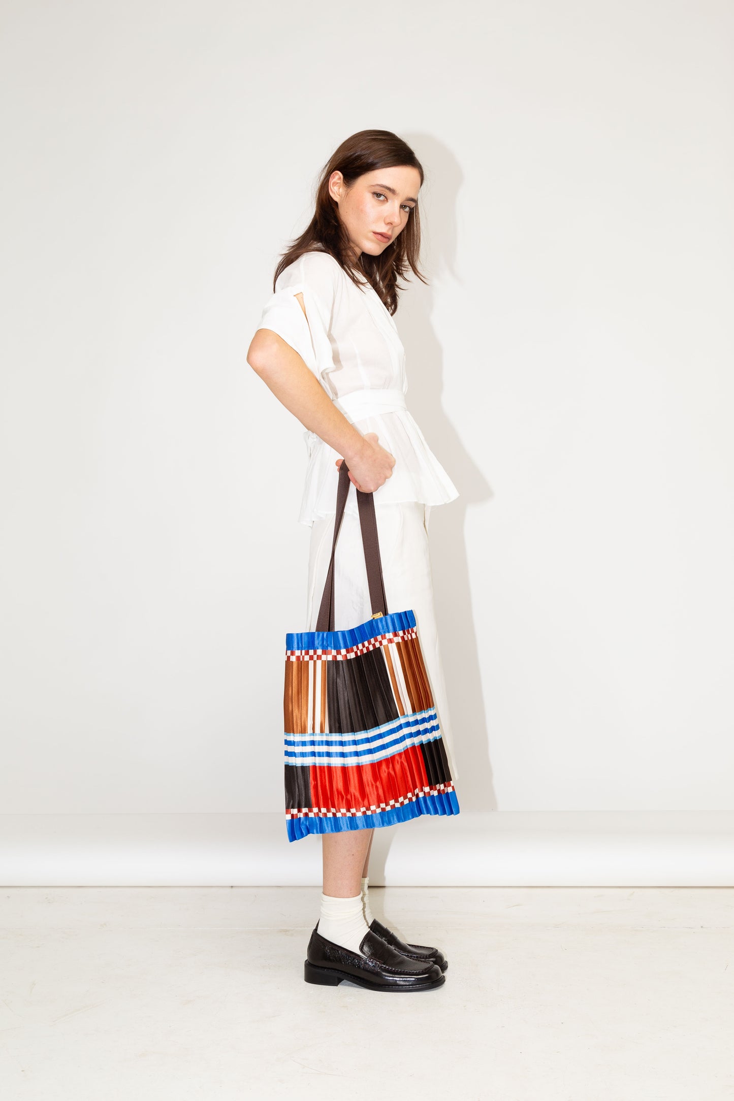 Multitudes Satin Pleated Maddalena Tote Bag