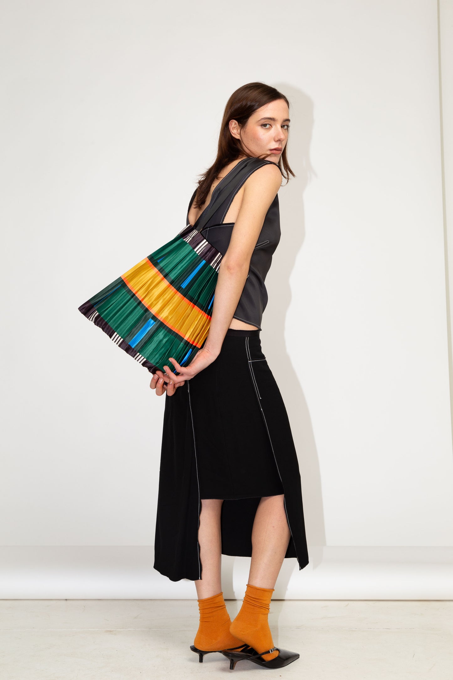 Multitudes Satin Pleated Orosei Tote Bag