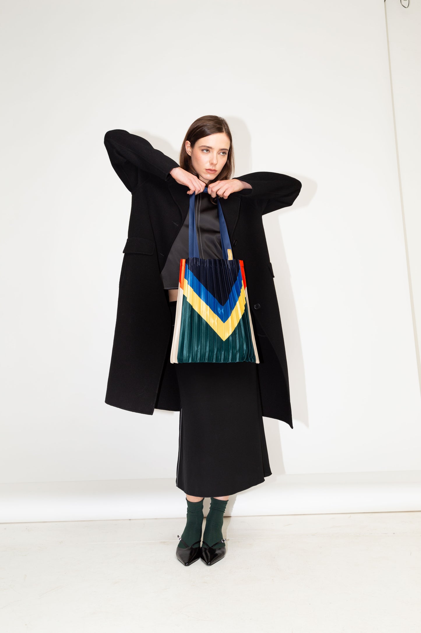 Multitudes Satin Pleated Rei Tote Bag