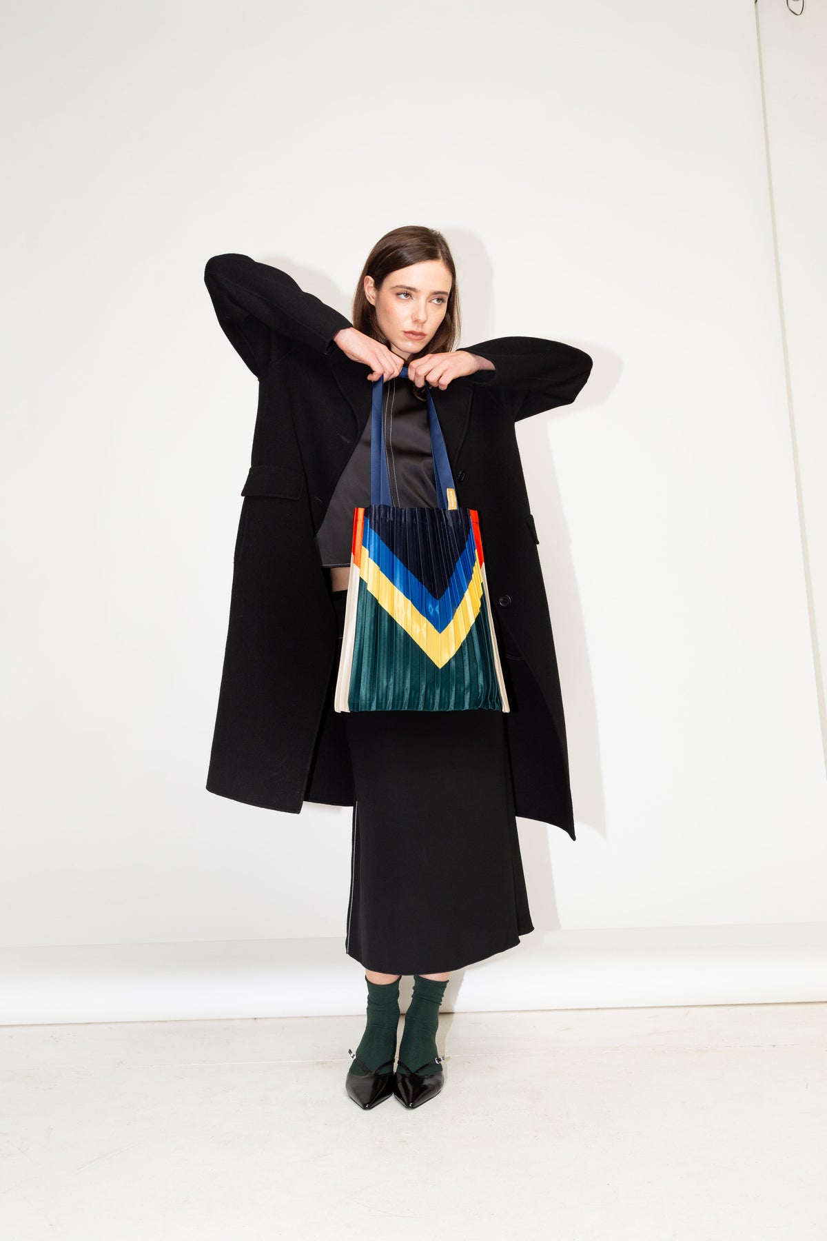 Multitudes Satin Pleated Rei Tote Bag