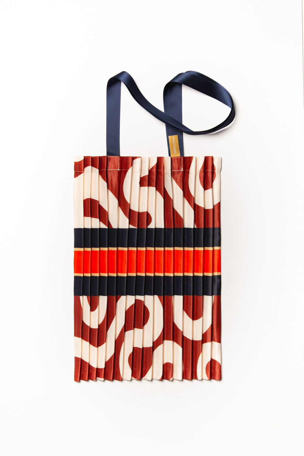 Multitudes Satin Pleated Conca Terracotta Tote Bag