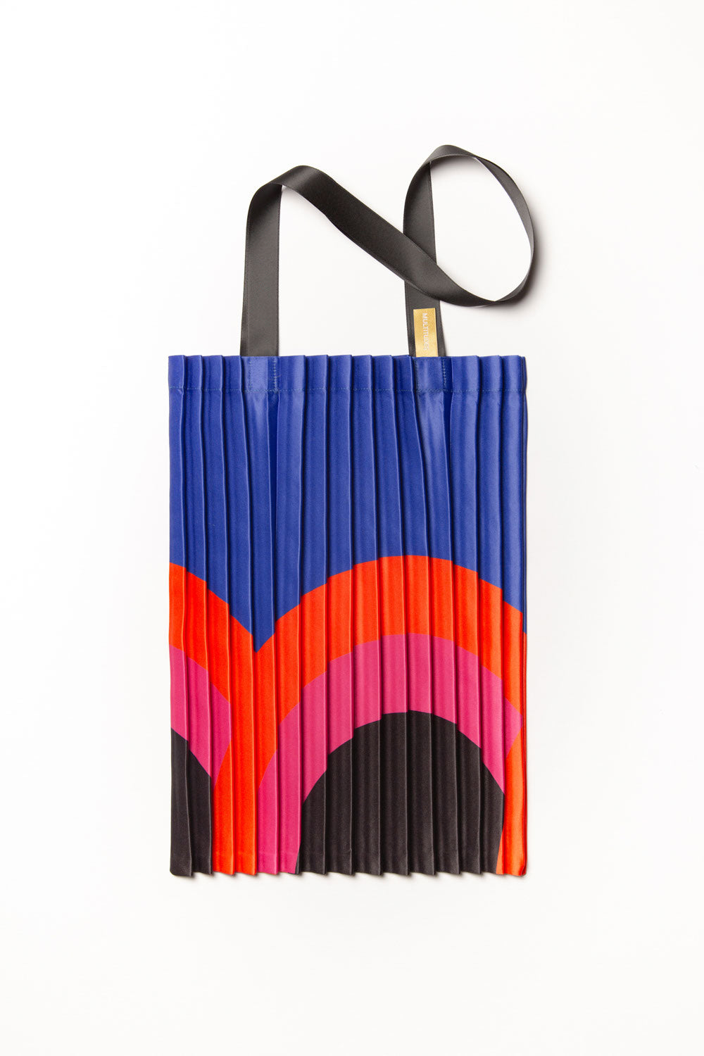Multitudes Satin Pleated Rainbow Tote Bag