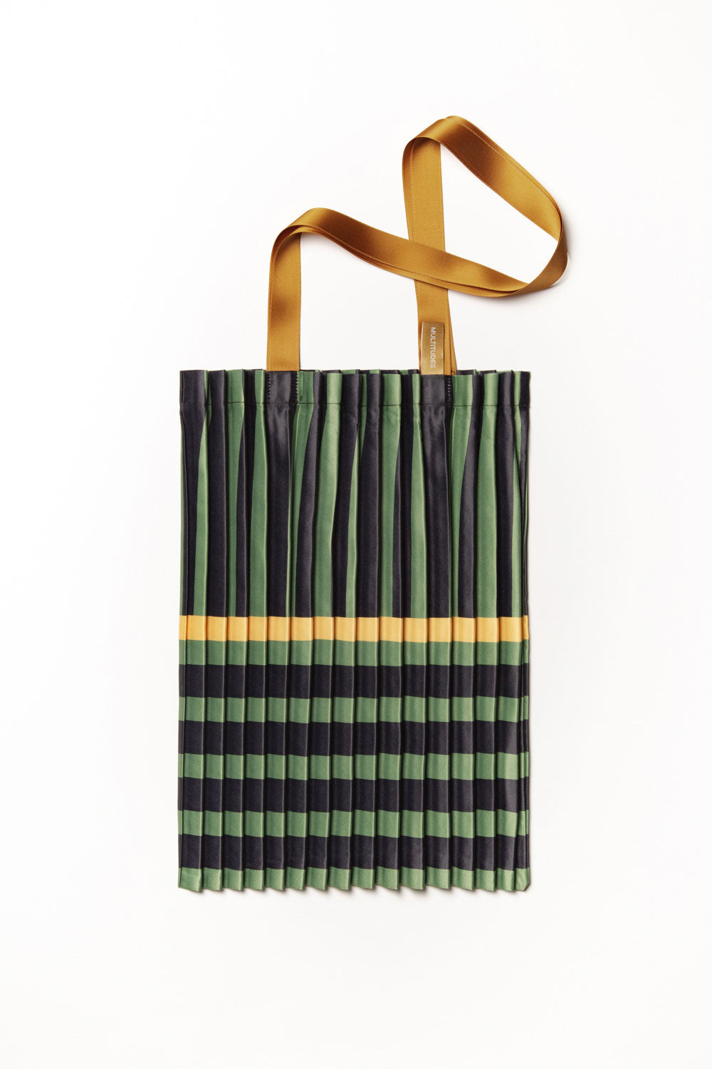 Ravello Green Satin Pleated Bag
