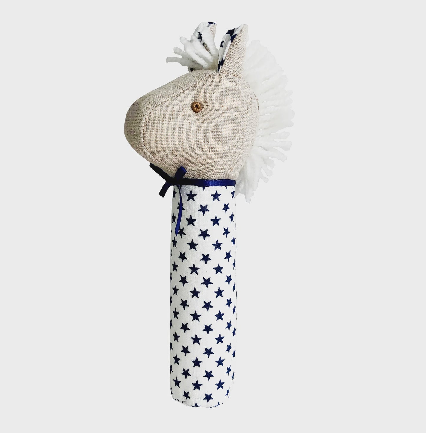 Horse Squeaker White Navy Star