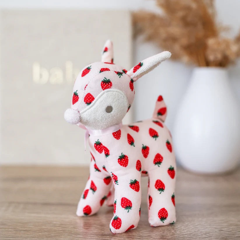Baby Deer Rattle Strawberry