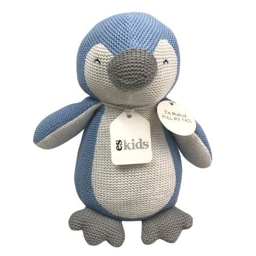 Knitted Musical Penguin -  22cm