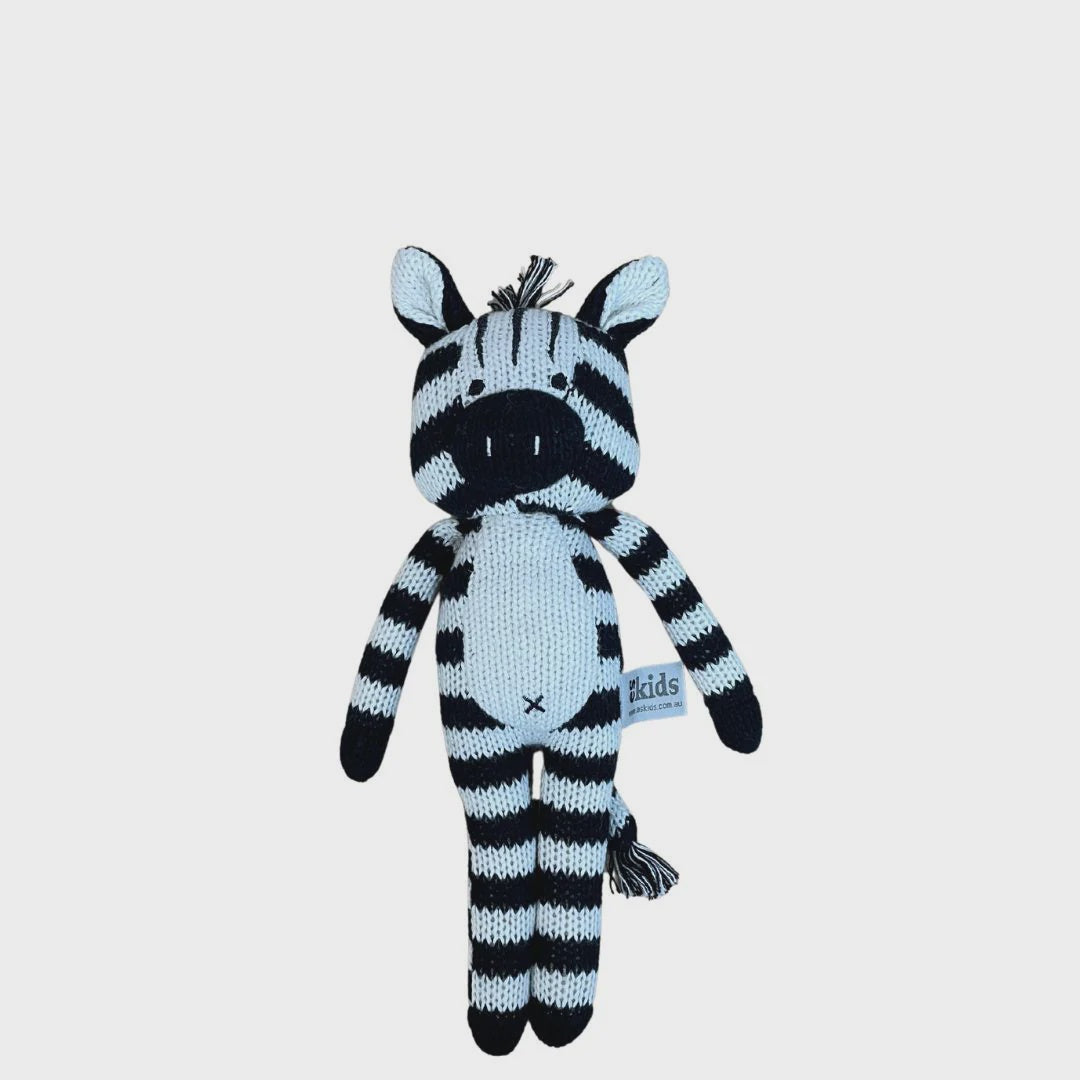 Eco Knitted Animal Rattle - Zebra