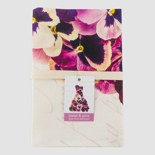 Pansy Gown Tea towel