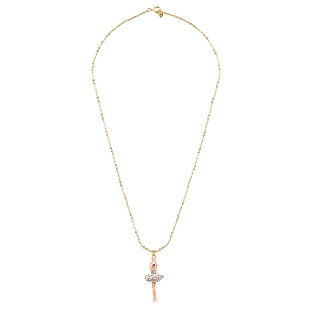 Pas De Deux Lux Ballerina Silver Crystal Necklace | ZDDL3593