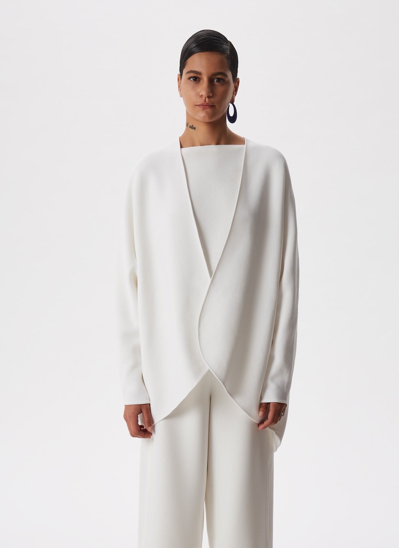 Ecru Asymmetric Jacket With Japanese Sleeve